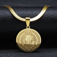 Colar de São Bento em Aço Inoxidável – Beneditino