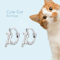 Brinco Minimalista Gato em Prata 925 – Cute Love
