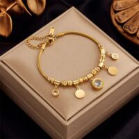 Pulseira de Berloques Banhada a Ouro 18k – Charm