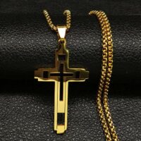 Corrente com Crucifixo Banhado a Ouro 18K ou Prata – Vigente