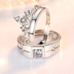 Alianças Ajustáveis Banhadas a Prata – King and Queen