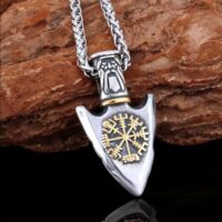 Colar Masculino em Aço Inoxidável – Lança de Odin