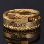 Conjunto Pulseiras de Luxo – Ouro Romano