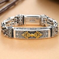 Pulseira Masculina Banhada a Prata – Stronger