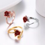 Anel Rosa Vermelha Ajustável – Delicate Love