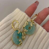 Brinco Esterlina Jade – Acqua Gold