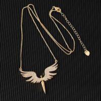 Colar Anjo da Guarda Banhado a Ouro