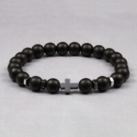 Pulseira Sagrada em Pedra Hematita – Premium Black