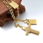 Terço Escapulário Banhado a Ouro – Celestial