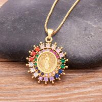 Colar Virgem Maria Cravejado em Zircônias – Enchanting Faith