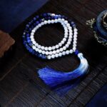 Japamala 108 Contas de Sodalita Azul e Turquesa Branca – Inner Peace
