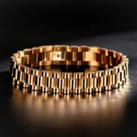 Pulseira Masculina de Aço Inoxidável – Linked
