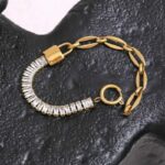 Pulseira em Aço Inoxidável com Zircônias – Secret