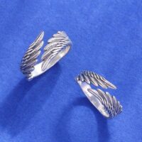 Anel Ajustável Banhado à Prata – Sacred Angel