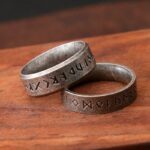 Anel de Aço Inoxidável – Runas Viking