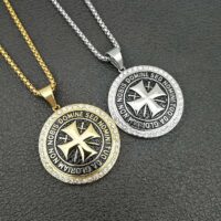Colar Masculino de Aço Inoxidável – Templários
