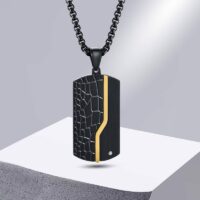 Colar Masculino Longo em Aço Inoxidável – Key Piece