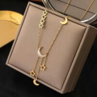 Colar Banhado a Ouro 18K – Moon Stars