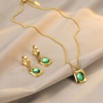 Conjunto Clássico de Luxo com Brinco e Colar – Lady Di