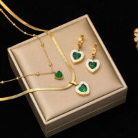 Conjunto Feminino em Aço 316L – Luxury Heart