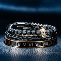 Kit de Pulseiras Masculinas Premium – King Skull