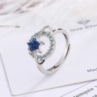 Anel Feminino Banhado a Prata – Constelação