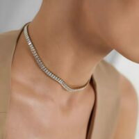 Choker Riviera Baguete Folheado em Ouro – Enlighten