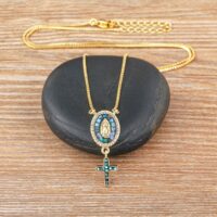 Colar Virgem Maria Banhado a Ouro – Divina Proteção