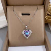 Colar Feminino em Aço Inoxidável – Coração do Mar