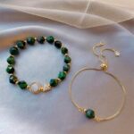 Conjunto de Pulseiras Pedra Jaspe Verde – Rustic Elegance