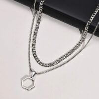 Colar Masculino Duplo – Geometric Style