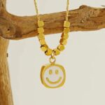 Colar Dourado Fashion – Smiley Face