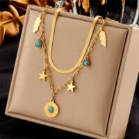 Colar Duplo de Luxo – Charm Pendants