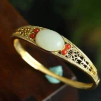 Pulseira Vintage Pedra Selenita e Ágata de Fogo – Essence