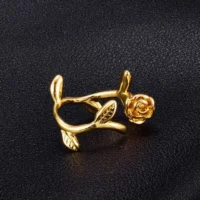Anel Ajustável Banhado a Ouro 18k – Floral Nobre