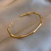 Pulseira Feminina em Aço inoxidável – Golden Bone