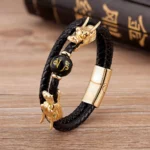 Pulseira de Couro Masculina – King Dragon