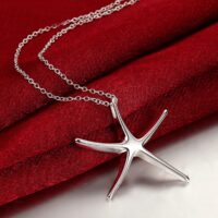 Colar Feminino Banhado a Prata – Starfish