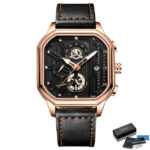 Relógio Masculino com Pulseira de Couro CRRJU