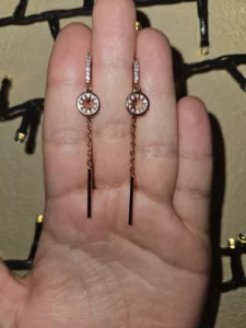 Brinco Pendente Banhado a Ouro Rosê – Aurum Elegance photo review