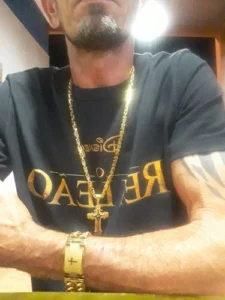 Click to view full screen Conjunto Corrente e Pulseira Banhados a Ouro Nobreza Bizantina photo review