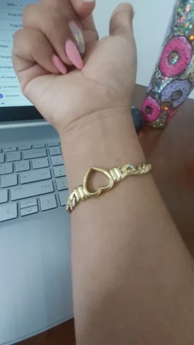 Pulseira de Corrente Cubana e Coração – Alive photo review