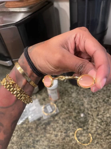 Bracelete Pedras Naturais Banhado a Ouro 18k – Luminar Elegante photo review