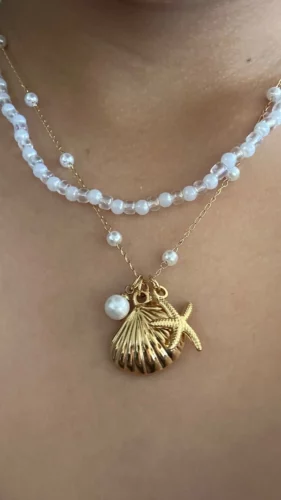 Colar Adornado com Pérolas Estilo Mermaidcore – Ariel photo review