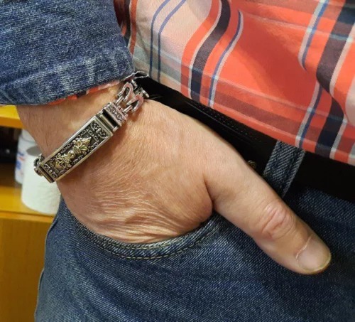 Pulseira Masculina Banhada a Prata – Stronger photo review