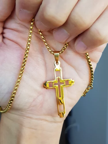 Corrente com Crucifixo Banhado a Ouro 18K ou Prata – Vigente photo review