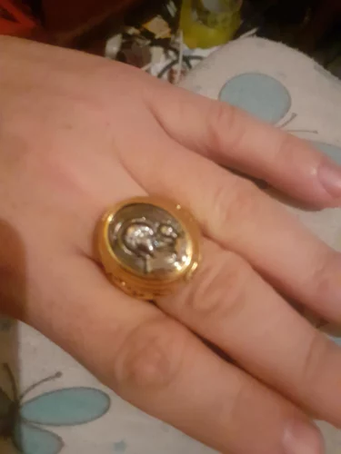 Anel Masculino Banhado a Ouro – Virgem Maria photo review