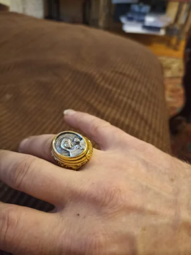 Anel Masculino Banhado a Ouro – Virgem Maria photo review