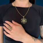 Conjunto Feminino com Anel e Colar – Talismã Cubo de Metatron