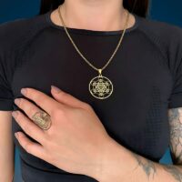 Conjunto Feminino com Anel e Colar – Talismã Cubo de Metatron